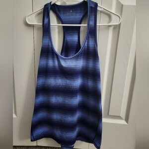 Athleta Blue Striped Tank Top